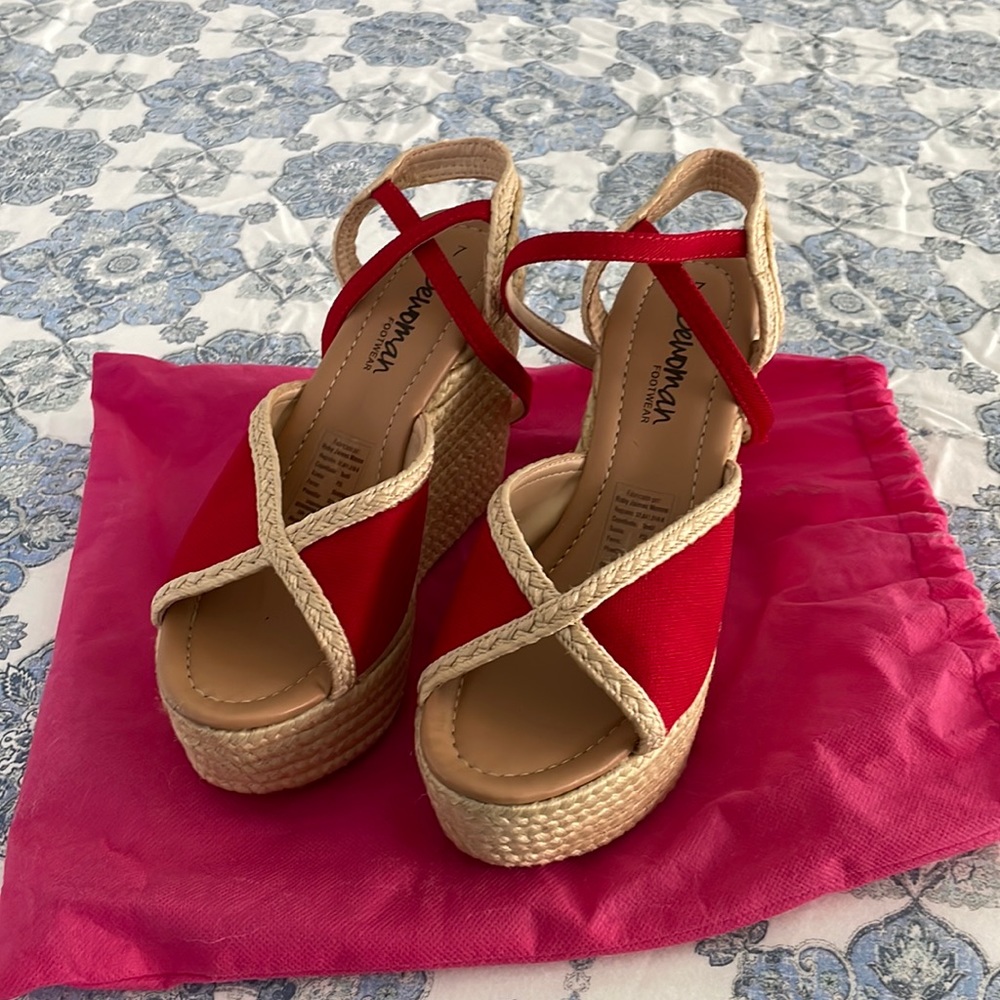 Dewoman Platform EsPadrille Red wedges